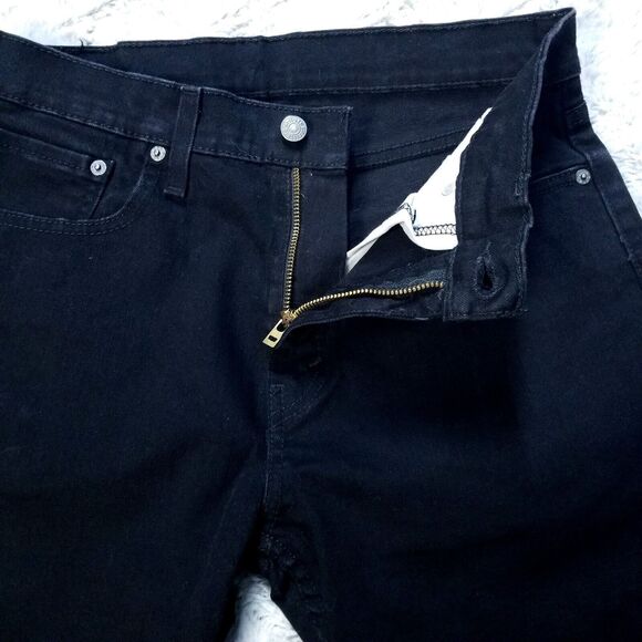 Levis Jeans Mens 32x32 Black 502 Slim Straight American Dark Wash Denim - Picture 7 of 11